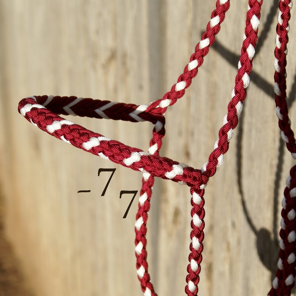 Handmade Braided Paracord Horse Loping Halter Hackamore - Yacht Rope Split Reins